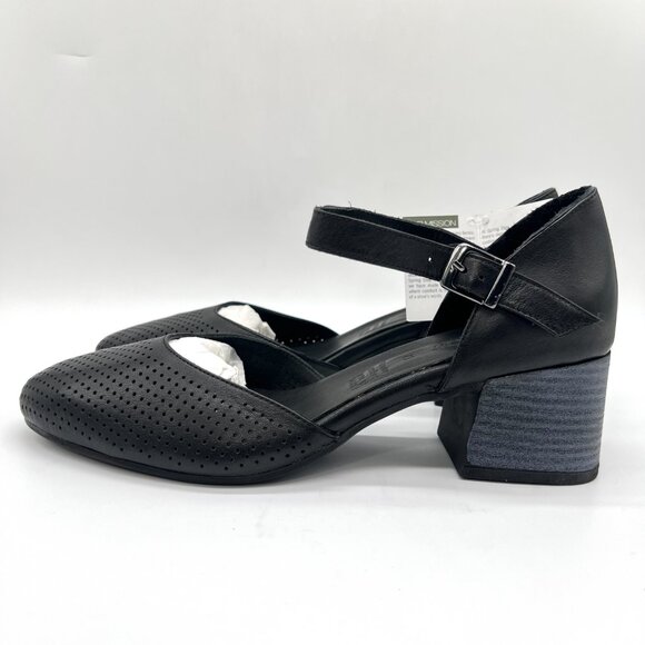 Spring Step Womens 41 EU 9.5 - 10 US Black Leather Block Heels Pumps Shoes - Picture 6 of 15